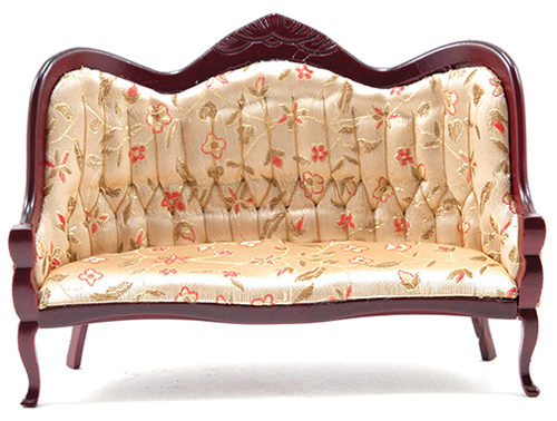 Victorian Sofa, Mahogany with Floral Fabric